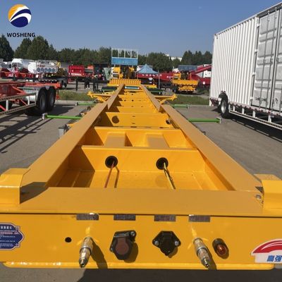 12400x2500x1550mm Trecciato di atterraggio pesante di 28 t Semi-remolchio scheletrico per il trasporto di container