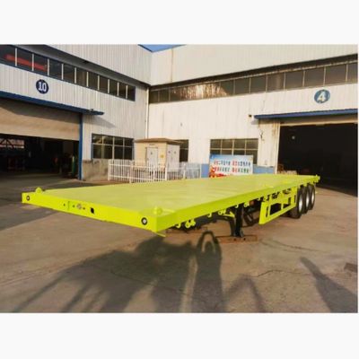 Semi-remolchi a letto piatto a sospensione meccanica per 20ft 40ft contenitori a letto piatto
