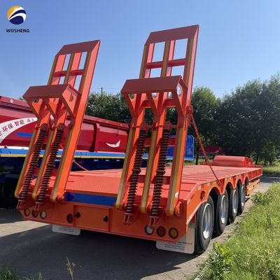 Semi-remolchi a letto basso da 60 a 100 tonnellate a 4 assi per il trasporto di camion pesanti e rimorchi
