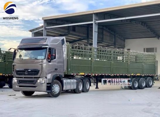 50T Capacità 3 asse 12,4m Parete laterale recinzione semirimorchio Personalizzabile e classico tipo