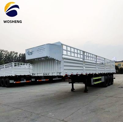 12.4m lunghezza 50T 3 asse piastra laterale recinzione laterale semirimorchio con sospensione meccanica