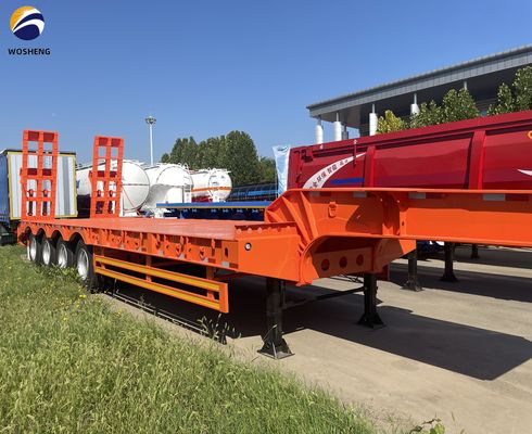Semi-remolchi a letto basso da 60 a 100 tonnellate a 4 assi per il trasporto di camion pesanti e rimorchi
