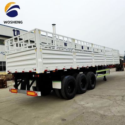 12.4m lunghezza 50T 3 asse piastra laterale recinzione laterale semirimorchio con sospensione meccanica