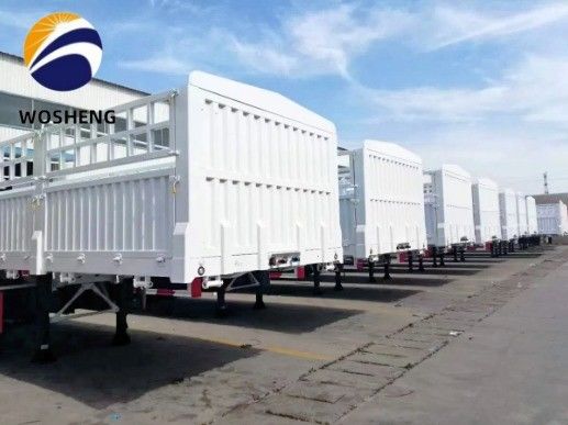 12.4m lunghezza 50T 3 asse piastra laterale recinzione laterale semirimorchio con sospensione meccanica