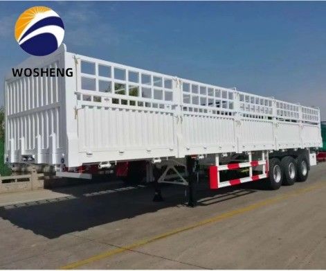 12.4m lunghezza 50T 3 asse piastra laterale recinzione laterale semirimorchio con sospensione meccanica