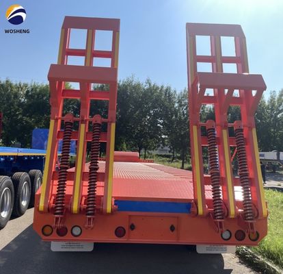 Semi-remolchi a letto basso da 60 a 100 tonnellate a 4 assi per il trasporto di camion pesanti e rimorchi