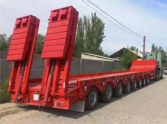13-18m x 2,5-3m x 3,3m rimorchio per camion 60-100 tonnellate 3 assi collo di gallina semirimorchio a letto basso