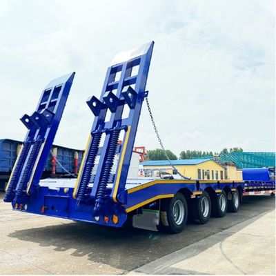 Leaf Spring 3 Axle Lowboy Loader idraulico estensibile Semi-remolchi lowbed per carichi pesanti