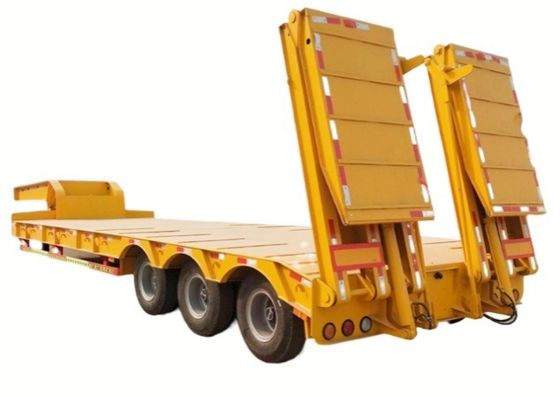 Leaf Spring 3 Axle Lowboy Loader idraulico estensibile Semi-remolchi lowbed per carichi pesanti