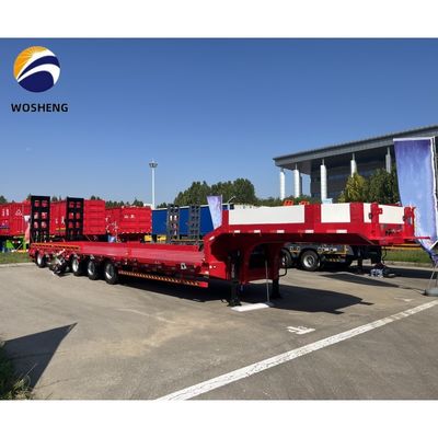 Leaf Spring 3 Axle Lowboy Loader idraulico estensibile Semi-remolchi lowbed per carichi pesanti