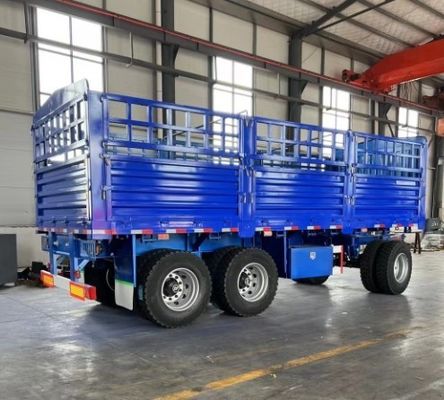 Richiesta del cliente 3 asse di trazione barra recinzione Full trailer con palo recinzione