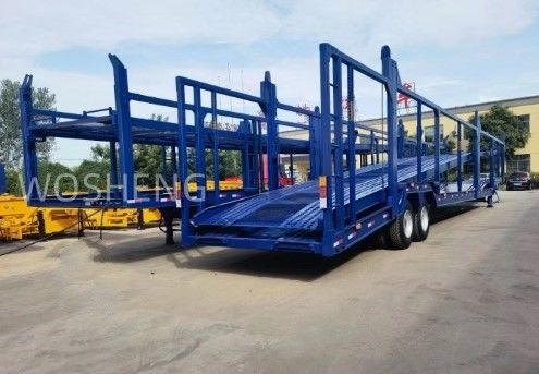 Camion rimorchio Wosheng 2 assi rimorchio di trasporto auto doppio ponte semirimorchio di trasporto auto