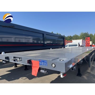 2.00&quot; King Pin 3mm Anti Slip Floor Plate Flatbed Semi Trailer con 12R22.5 Specs pneumatici