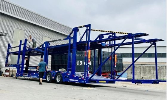 Wosheng 2 assi rimorchio di trasporto auto a doppio ponte semirimorchio di trasporto auto per durevole