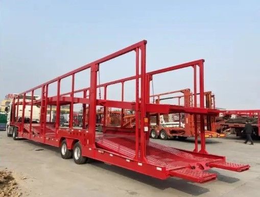 Camion rimorchio WS 2 assi in acciaio portaauto semirimorchio a due piani veicolo auto rimorchio