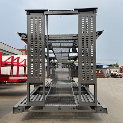 Camion rimorchio 3 assi veicolo a doppio ponte carrello semirimorchio con sollevamento manuale
