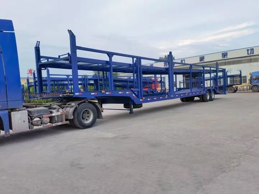 Semi-rimorchio con 2 o 3 assi, trasportatore di auto in acciaio, trasportatore idraulico con pneumatici 12R22.5